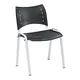 Lot de 4 - Chaise collectivités Fun - Polypropylène - Noir - Pieds métal Alu