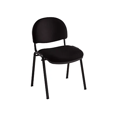 Lot de 4 - Chaise réunion et visiteur - Bien Assis 2 - Tissu Noir- Pieds Noir