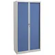 Armoire à rideaux métal Classtout Classique - H.198 x L.90 cm - Corps Gris - Rideaux Bleu