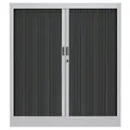 Armoire à rideaux métal Classtout Color - H.100 x L.90 cm - Corps Aluminium - Rideaux Anthracite