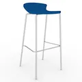 Lot de 4 - Tabouret haut de restauration Fingal -Assise polypropylène Bleu