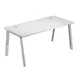 Bureau droit Wood - L.160 x P.80 cm - Plateau Blanc - Pieds métal