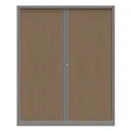 Armoire à rideaux métallique Confort+ maxi-largeur 160 x Ht 198 cm - corps Aluminium rideaux Chêne