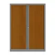 Armoire à rideaux métallique Confort+ Ht 160 x L.120 cm - corps Aluminium rideaux Merisier