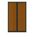 Armoire à rideaux métallique Confort+ Ht 198 x L.120 cm - corps Anthracite rideaux Merisier