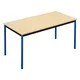 Table de réunion modulable rectangle - L.160 x P.80 cm - Plateau Erable - Pieds Bleu