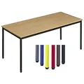 Table de réunion modulable rectangle - L.180 x P.80 cm - Plateau Hêtre - Pieds Noir