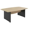 Table de réunion tonneau L. 200 x P. 100 cm Chêne Pieds Anthracite