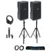 (2) Samson RS110A 10 Active DJ PA Speakers w/Bluetooth+Mic+Stands+Headphones
