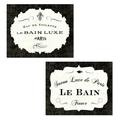 Elegant Black and White-Cream Paris France Le Bain Prints by Sue Schlabach; Two 14x11in Paper Poster Prints