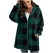 YFPWM Hoodies For Teen Girls Elegant Hood Long Sleeve Hoodie Womens Loungewear Winter Patchwork Colorblock Hoodie Fashion Warm Hooded Plaid Zip Pocket Jacket Top Blouse Coat XXL