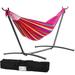 Amazingforless Premium 2-Person Portable Hammock with Premium Canvas and 450 LB Capacity Metal Stand Great for Patio Beach Camping Tailgate