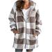 YFPWM Hoodies For Teen Girls Elegant Hood Long Sleeve Hoodie Womens Loungewear Winter Patchwork Colorblock Hoodie Fashion Warm Hooded Plaid Zip Pocket Jacket Top Blouse Coat XL