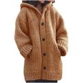 YFPWM Sweaters for Women Trendy Jacket Y2k Vintage Sweatshirt Thickened Medium Long Sweater Hooded Cardigan Coat Sweater Coat Orange XXL