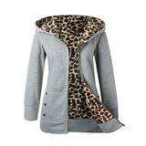 YFPWM Womens Zip Up Hoodies Sweatshirt Winter Warm Coats Leopard Print Long Sleeve Thick Jacket Outerwear Tops Fashion Warm Faux Coat Jacket Winter Leopard Long Sleeve Outerwear