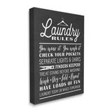 Stupell Industries Laundry Room Rules Hanger Clothespin Icons Black by - Graphic Art Canvas/Metal in White | 40 H x 30 W x 2 D in | Wayfair