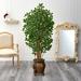 Primrue Artificial Olive Tree in Decorative Vase Polyester/Wood/Plastic in Brown | 67 H x 25 W x 22 D in | Wayfair 0B5163E4C03C442B98529882178D8121