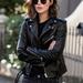 cllios Leather Jacket for Women Fashion Leather Motorcycle Jacket Plus Size Lapel Faux Leather Tops Lightweight Short Jacket Coats