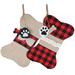 The Holiday Aisle® Christmas Plaid Pet Stocking Polyester in Black/Gray/Red | 15.5 H x 10 W in | Wayfair B367763A26CE4E048B3C04A64335C9A3