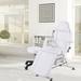 Inbox Zero Vegan Leather Tattoo Spa Facial Salon Recliner Adjustable Chair Set w/ 2 Trays Faux Leather in White | Wayfair