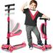 SereneLife 2-in-1 Sit/Stand Child Toddlers Toy Kick Scooters w/ Flip-Out Seat Scooter for Kids