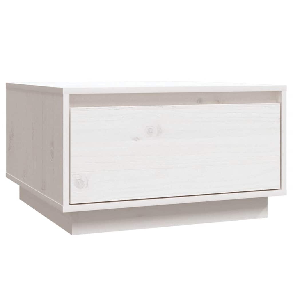 vidaXL Couchtisch Weiß 55x56x32 cm Massivholz Kiefer Image