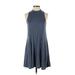 Mikey & Joey Casual Dress - A-Line Mock Sleeveless: Blue Print Dresses - Women's Size Small