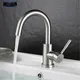 Robinet de salle de bain rotatif à poignée unique mélangeur d'eau de lavabo en acier inoxydable de