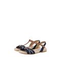 TOM TAILOR Damen Flache Sandalen, blau, Logo Print, Gr. 38