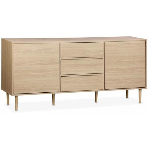 sweeek – Sideboard in Holzoptik mit 2 Türen 160 cm – Holzfarben