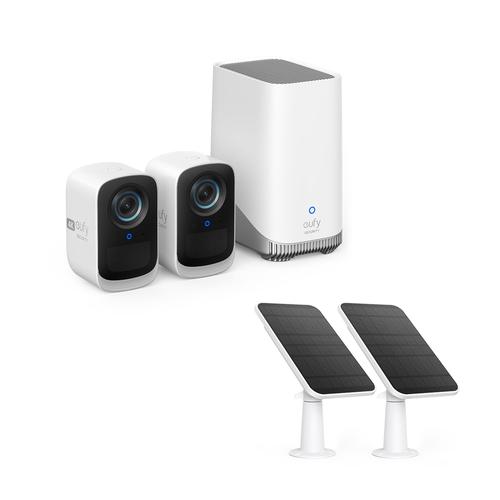 eufyCam S300 (eufyCam 3C)+ eufyCam Solar Panel Ladegerät (Doppelpack)
