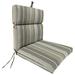 Jordan Manufacturing Sunbrella 22 x 44 Gray Stripe Outdoor Chair Cushion with Ties and Loop