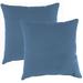 Jordan Manufacturing Sunbrella 16 x 16 Canvas Sapphire Blue Solid Square Outdoor Throw Pillow (2 Pack)