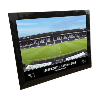 Derby County Panorama-Glasrahmen für leeres Stadion – 20,3 x 15,2 cm Image
