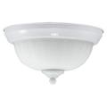 Efficient Lighting EL-805-123-W Classical Flushmount Powder Coated White Finish with Alabaster Glass Energy Star Qualified