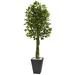 Nearly Natural 6.5 Ficus Tree with Slate Planter UV Resistant (Indoor Outdoor)