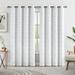 Junvictex White Foil Silver Blackout Window Curtains for Bedroom Modern Metallic Print Sets Grommet Top 52 Wx95 L 2 Pcs