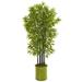 Nearly Natural 57 Bamboo Artificial Tree with Black Trunks in Green Planter UV Resistant (Indoor/Outdoor)