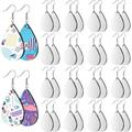 60 Pieces Sublimation Blank Earring Sublimation Printing Earrings Unfinished Teardrop Earring Blank Heat Transfer Earring Wire Hook Earring Pendant Craft Supply for DIY Craft Jewelry Making