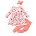 Girl Outfits Outfits for Juniors Girls Toddler Girls Short Sleeve Flowers Prints Skirt Solid Color Pants Headbands Outfits Girl Shirt Kid