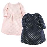 Hudson Baby Toddler Girl Cotton Dresses Metallic Navy Pink 5 Toddler