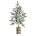 Nearly Natural 28 Flocked Christmas Artificial Tree in Decorative Planter
