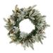 Nearly Natural 20 Flocked Mixed Pine Artificial Christmas Wreath with 50 LED Lights Pine Cones and Berries