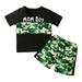 Boys Active Set Baby Boys Shirts Outfits Shorts Toddler Letter T Beach Summer Camouflage Tops Clothes Boys 15 Years Kids Short Set Sleeve Boys Outfits&Set Kids Winter Clothes Toddler Boy