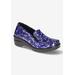 Extra Wide Width Women's Leeza Slip On by Easy Street in Purple Blue Patent (Size 9 1/2 WW)