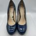 Nine West Shoes | Nine West Blue Maximus 4” Heels Size 9 | Color: Blue/Cream | Size: 9