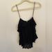 Free People Tops | Free People Ruffle Detail, Flowy Black Tank Top, Size Xs | Color: Black | Size: Xs