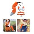 Costume Tail Christmas and Party Ears Halloween Clip Gloves Set Wolf Fancy Body Chain Wrap Bracelets for Teen Girls (Orange, One Size)
