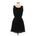 Forever 21 Cocktail Dress - Mini Scoop Neck Sleeveless: Black Print Dresses - Women's Size Small