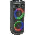 Party Light & Sound - ALFA-2600-200W batteriebetriebener Lautsprecher mit beleuchtetem Tieftöner, Bluetooth, Micro-SD, AUX und USB - Schwarz